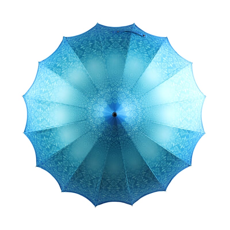 Boutique Patterned Pagoda Umbrella with Scalloped edge Teal - BCSPATTEA ...